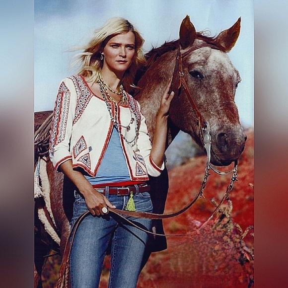 Lucky Brand Red and White Patterned Blazer - Picture 3 of 13